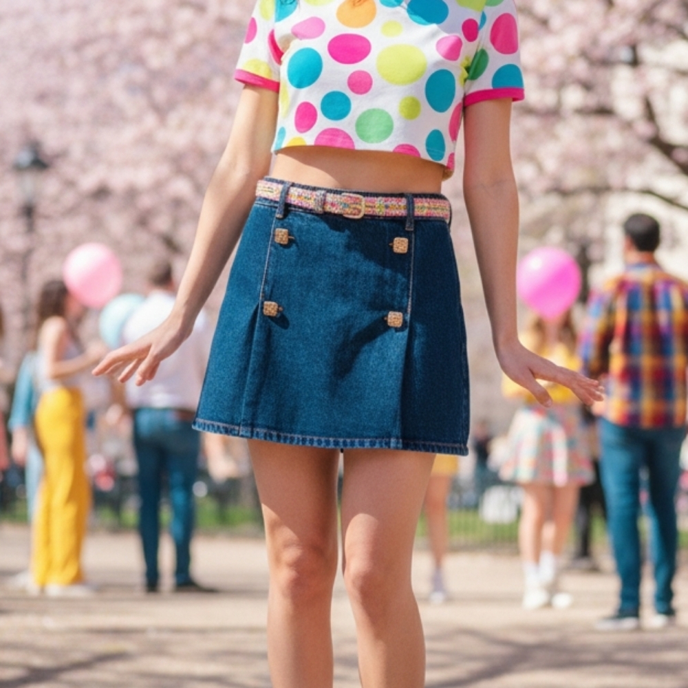 Self portrait denim Y2K mini skirt 4